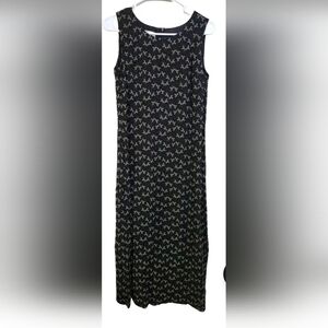 Talbots womens long black & tan maxi dress size 6